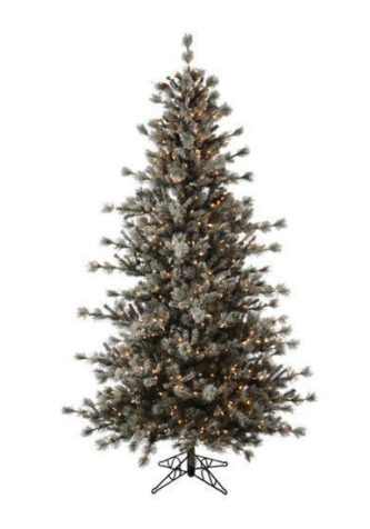 Frosted Christmas Tree with Clear, Multi Colored or Unlit 4.5 fot to 12 ft