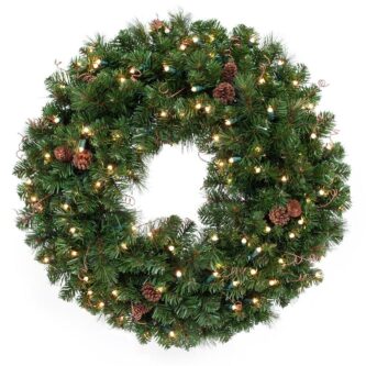 30" or 48" Black Forest Pre-Lit Wreath