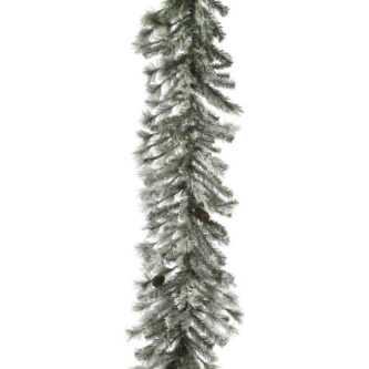 Frosted Alaskan Garland Clear Lights