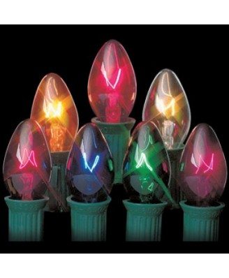 Box of 50 C7 Twinkle Clear Transparent Christmas Bulbs 
