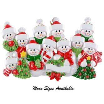 Snow Family With Christmas Tree Ornament Eleven 2