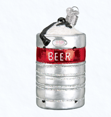 Details about   SET OF 2 Old World Christmas ALUMINUM BEER KEG CHRISTMAS BAR Ornament GIFT BOX 