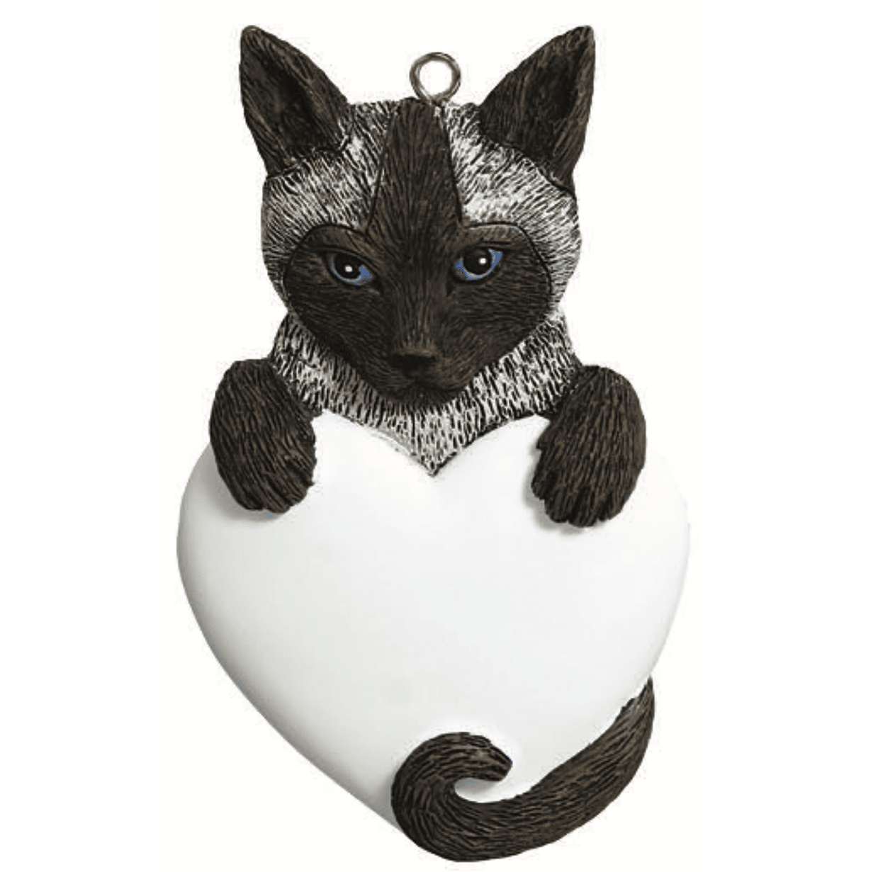 Siamese Cat with Heart Ornament