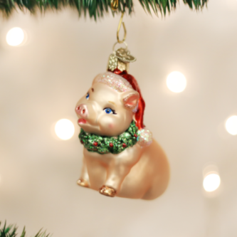 Cowboy Pig Country Western Ornament for Christmas Crafts or Collectable 