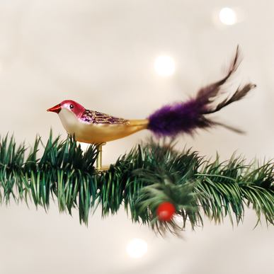 MINI LOVEBIRD OLD WORLD CHRISTMAS BLOWN GLASS CLIP ON BIRD ORNAMENT NWT 18005