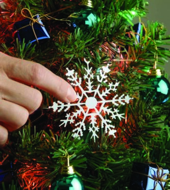Snowflake Ornament Turn Tree On and Off with a touch