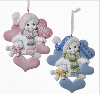 Baby's 1st Christmas Snowman Ornament Personalized