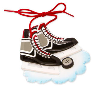Hockey Skates Red Laces Ornament Personalized