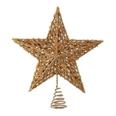 Gold Star with Glitter Tree Topper Comes in Blue too
