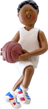 African American Basketball Player Personalized Ornament