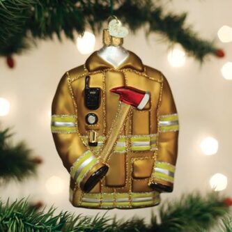 Firefighter Coat Old World Ornament