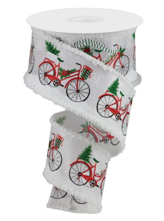 Bicycle Ribbon with Snowy Background