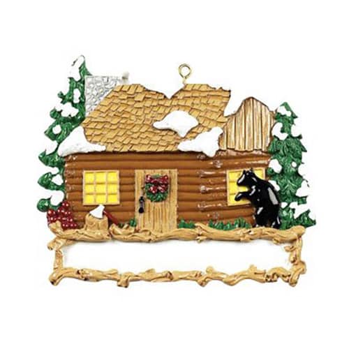 Log Cabin Ornament Personalize