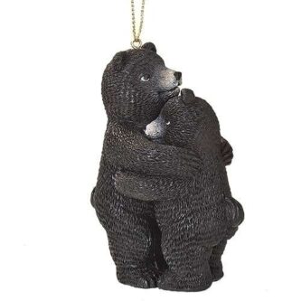 Bear Hug Ornament Black Bear Ornament with Hug sentiment