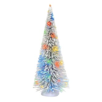 Dept. 56 Snow Village Lit Frosted White Sisal Tree Accessory