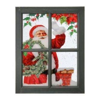 Santa on the roof Window View Print on Acrylic