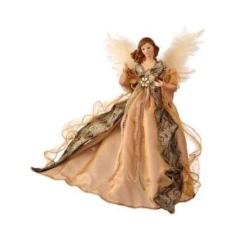 Gilded Glory Angel Figurine gold, silver, champagne and silver