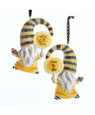 Gnome Bee Ornament, Save the Bees or Let it Bee