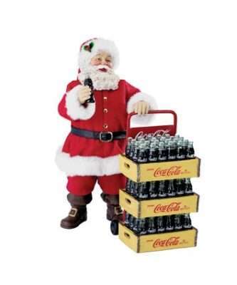 10.5" Coca-Cola® Fabriché™ Santa With Delivery Cart Table Piece