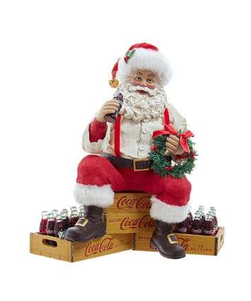 9" Coca-Cola® Fabriché™ Santa Sitting on Crates