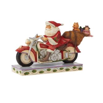 Santa Riding Motorcycle Jim Shore Heartwood Creek