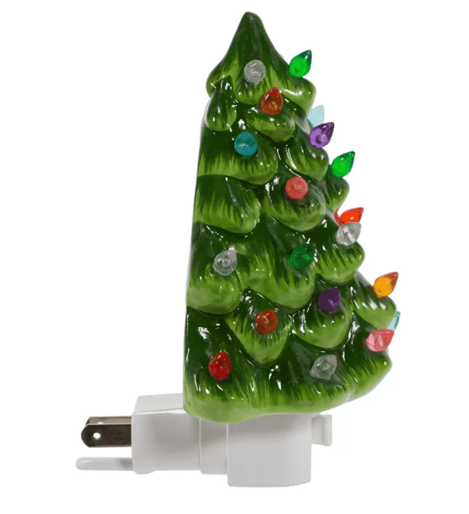 Nostalgic Ceramic Green Tree Night Light - Christmas Store