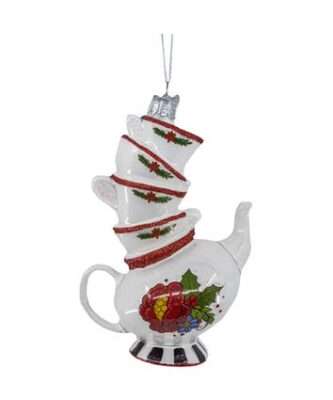 Teapot With Stacked Cups Ornament