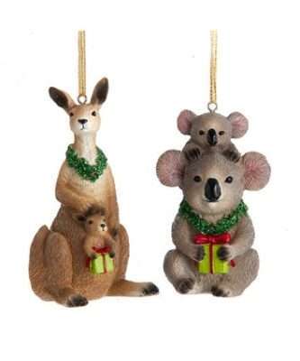 Koala and Kangaroo With Baby Ornaments