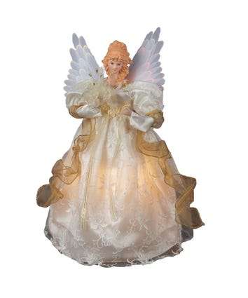Christmas Tree Topper Fairy Angel Decoration Treetop Ornaments Gold Gown