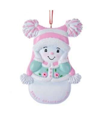 Snowgirl "Sweet Granddaughter" Ornament For Personalization