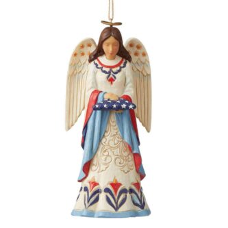 Patriotic Angel With Folded Flag Ornament