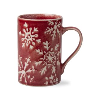 Red mug with white snowflakes 16oz Mug