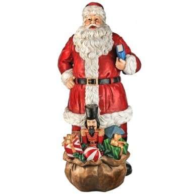 68" Resin Outdoor Santa with Toy Bag