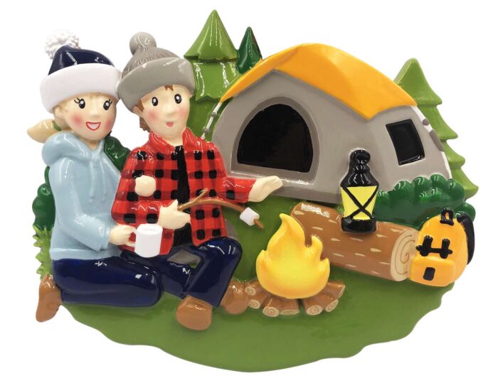 Campfire Camping Family Personalized Ornament
