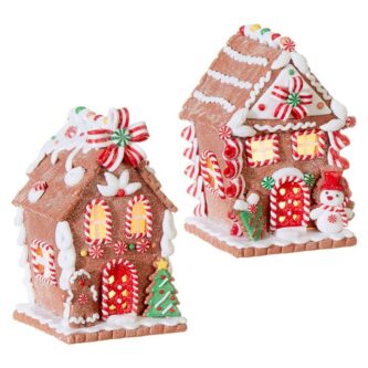 Lit Gingerbread House Decorations