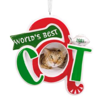 Classic Cat Photo Holder Dated Ornament