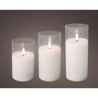 LED flicker flame candles three sizes