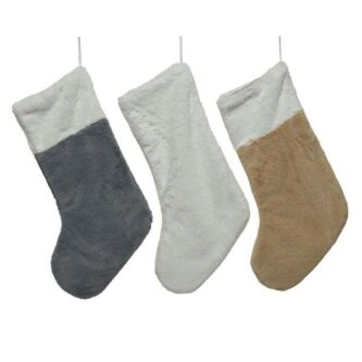 Faux Fur Stockings Camel Brown Grey Blue or Off White with White trim