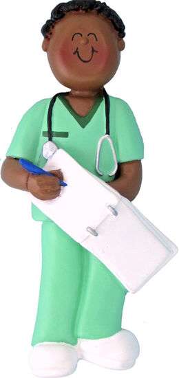 Male Nurse in Scrubs African American