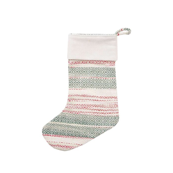 Cozy Nordic Christmas Red/Green Stocking