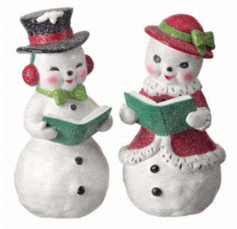 Mr. & Mrs. Snowman Retro Figurine