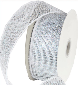 2.5" X 25yd Metallic White with laser silver foil