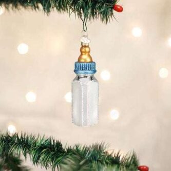 Baby Bottle Ornaments Personalized Old World Christmas Blue