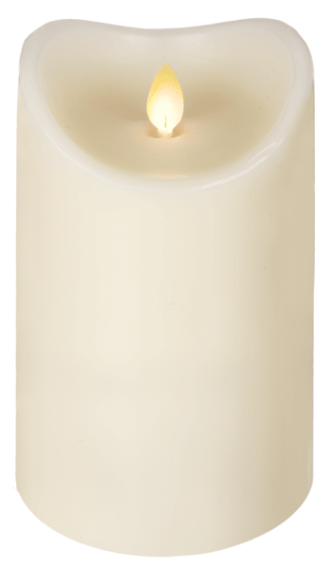 LuxuryLite Ivory Six Inch Wax LED Pillar Candle