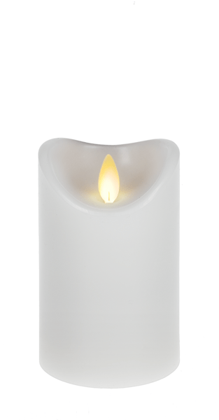 LuxuryLite White Wax LED Pillar Candle