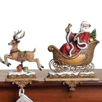 Santa and Reindeer Stocking Holders