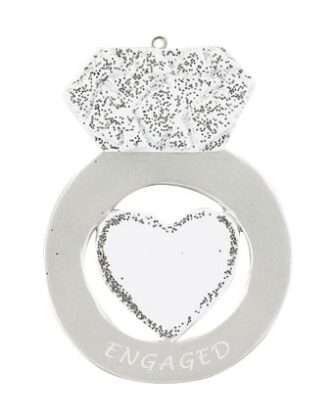 Engagement With Heart Ring Personalized Ornament