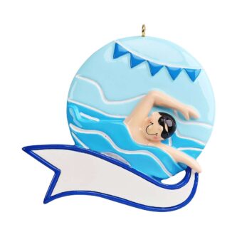 Boy Swimmer Personalized Ornament Two Styles