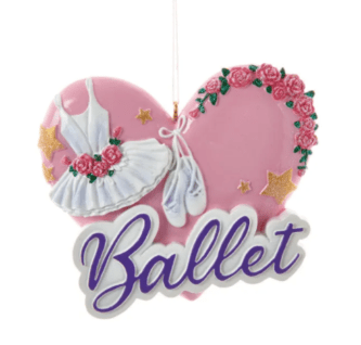 Ballet Heart Ornament For Personalization