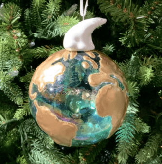 Globe With Polar Bear Ornament